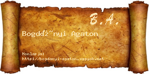 Bogdányi Agaton névjegykártya